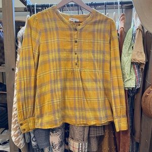 Yellow plaid top